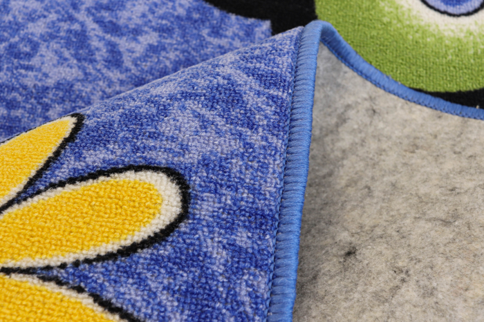 Covor Pentru Copii, Print Fluturi 1362, Albastru, Suport Pasla [7]