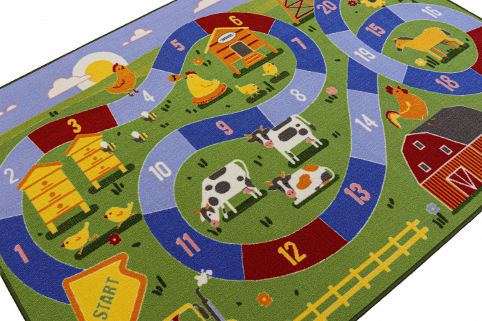 Covor Pentru Copii, Print Ferma 2416, Verde, Suport Pasla [3]