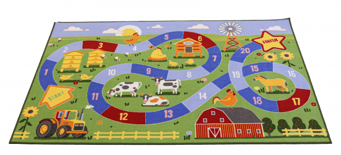 Covor Pentru Copii, Print Ferma 2416, Verde, Suport Pasla [2]
