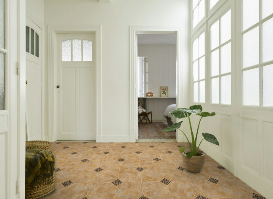 Linoleum Model Kelso 7099, Latime 200 cm, Bej / Maro [3]