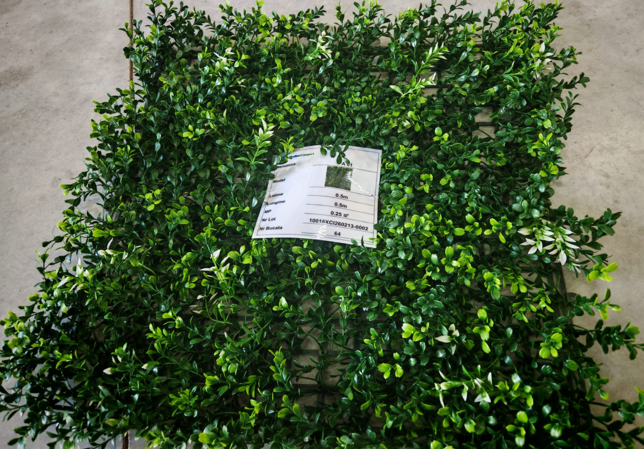 Panou Decorativ Verde Artificial A019 , 50x50 cm [6]