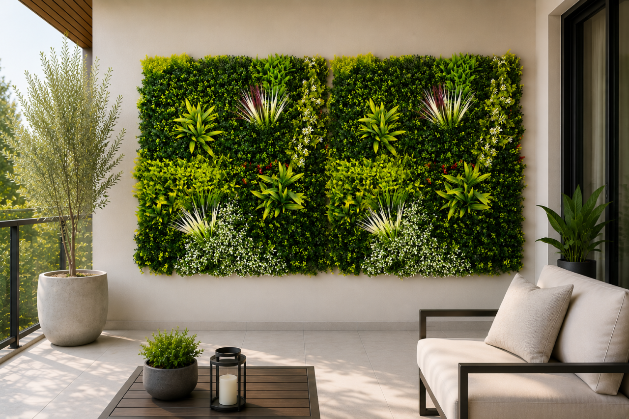 Panou Decorativ Verde Artificial B017 , 100x100 cm [2]