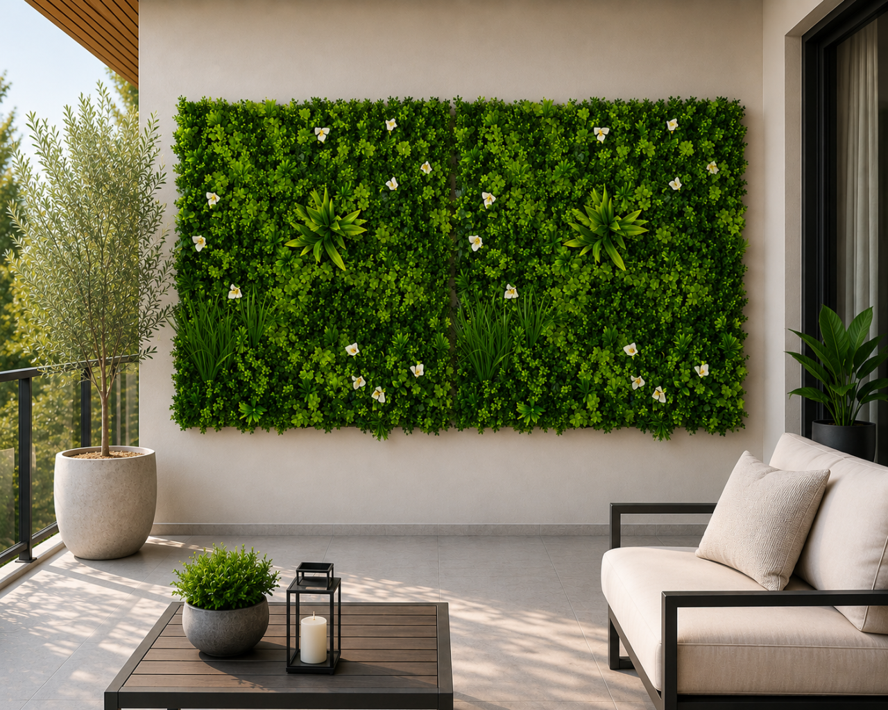 Panou Decorativ Verde Artificial B018 , 100x100 cm [2]