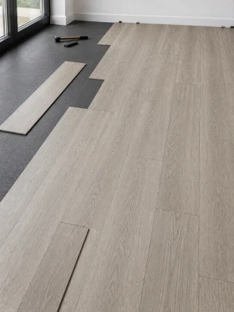 Parchet LVT 8003-26 Gri Aspect Lemn – Pardoseală Vinil 2.5 mm, Clasa Trafic 33 [2]