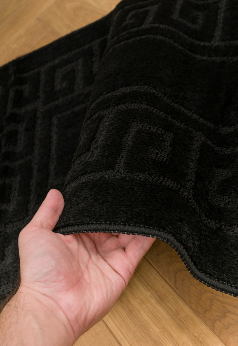 Set 2 covorase baie Ethnic, Negru, 60x100 cm, 50x60 cm [2]