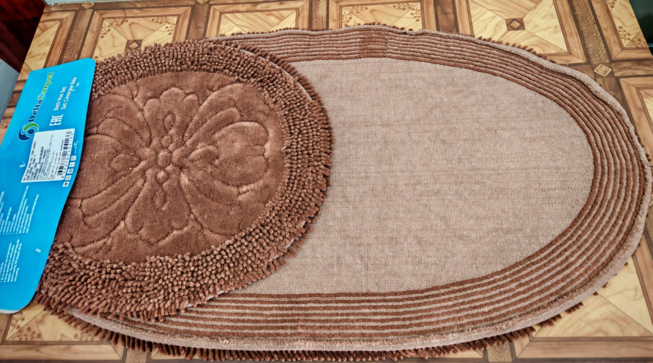 Set 2 Covorase Baie ,Oval, Rombs 11 Maro, Covor 100% Bumbac, Dimensiunea 60x100 cm [3]