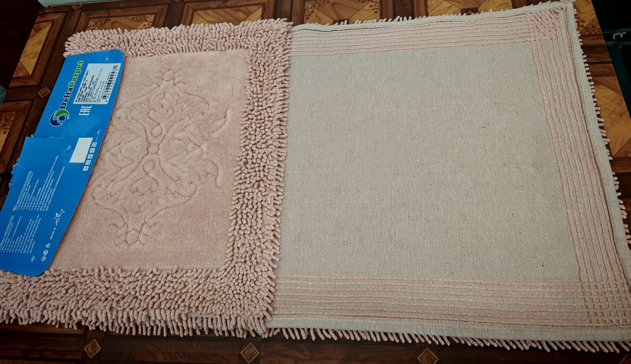 Set 2 Covorase Baie, Rombs 10 Roz, Covor 100% Bumbac, Dimensiunea 60x100 cm [4]
