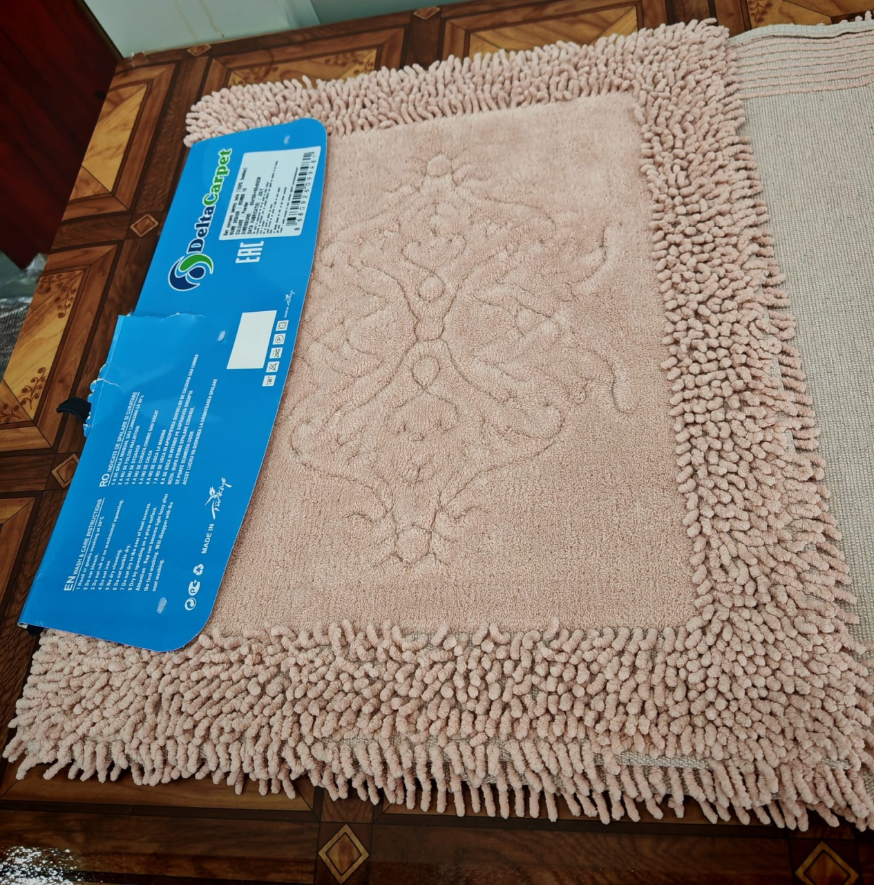 Set 2 Covorase Baie, Rombs 10 Roz, Covor 100% Bumbac, Dimensiunea 60x100 cm [3]