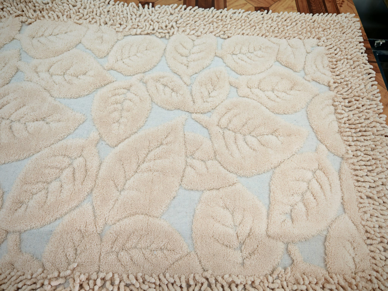 Set 2 Covorase Baie, Leaves 02 Crem, Covor 100% Bumbac, Dimensiunea 60x100 cm [5]
