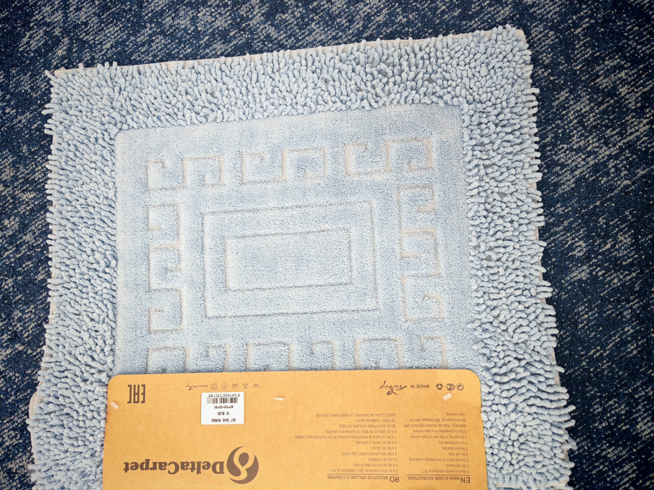 Set 2 Covorase Baie, Rombs 12 Albastru, Covor 100% Bumbac, Dimensiunea 60x100 cm [11]