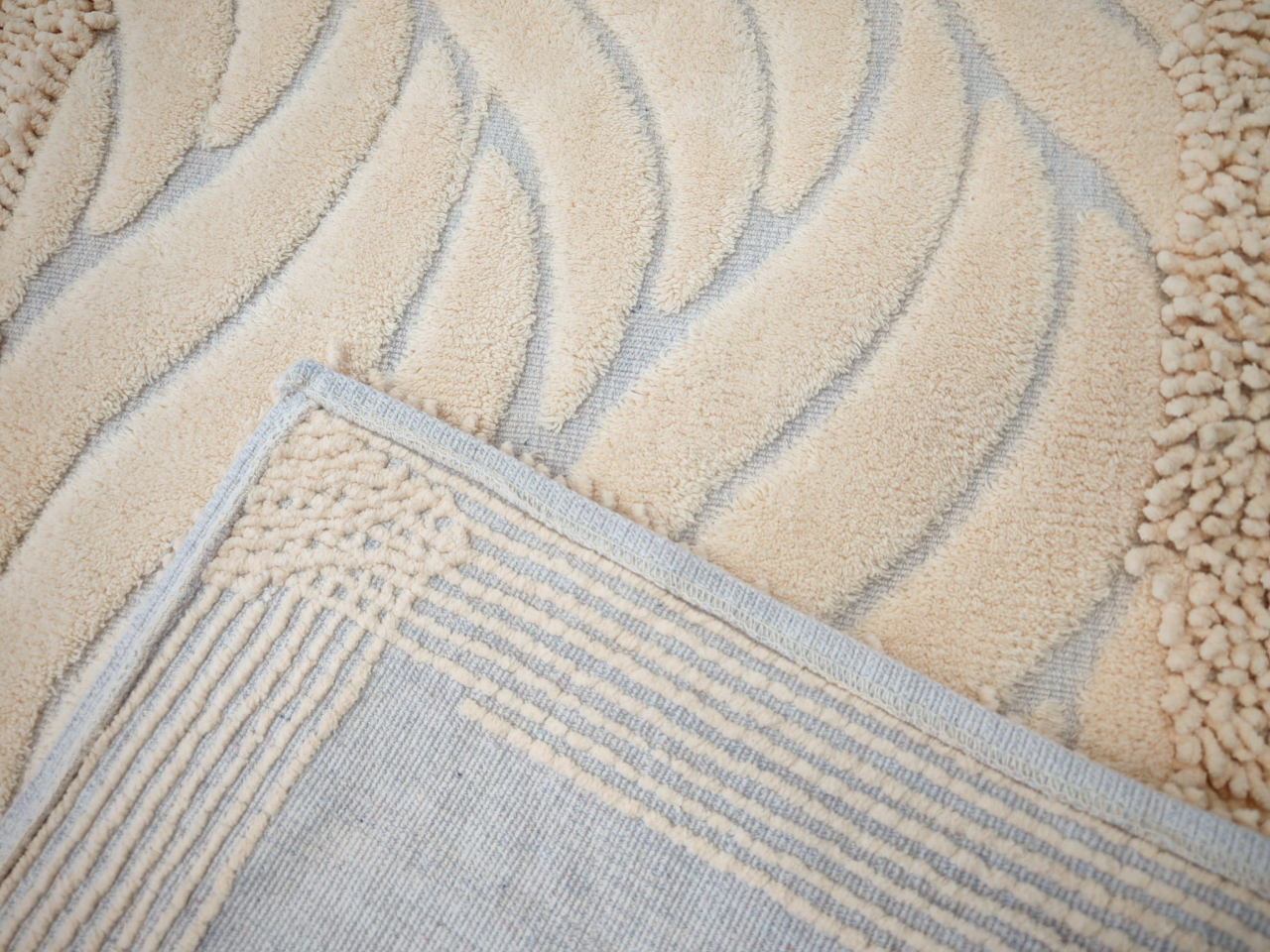 Set 2 Covorase Baie, Rombs 14 Cappuccino, Covor 100% Bumbac, Dimensiunea 60x100 cm [6]
