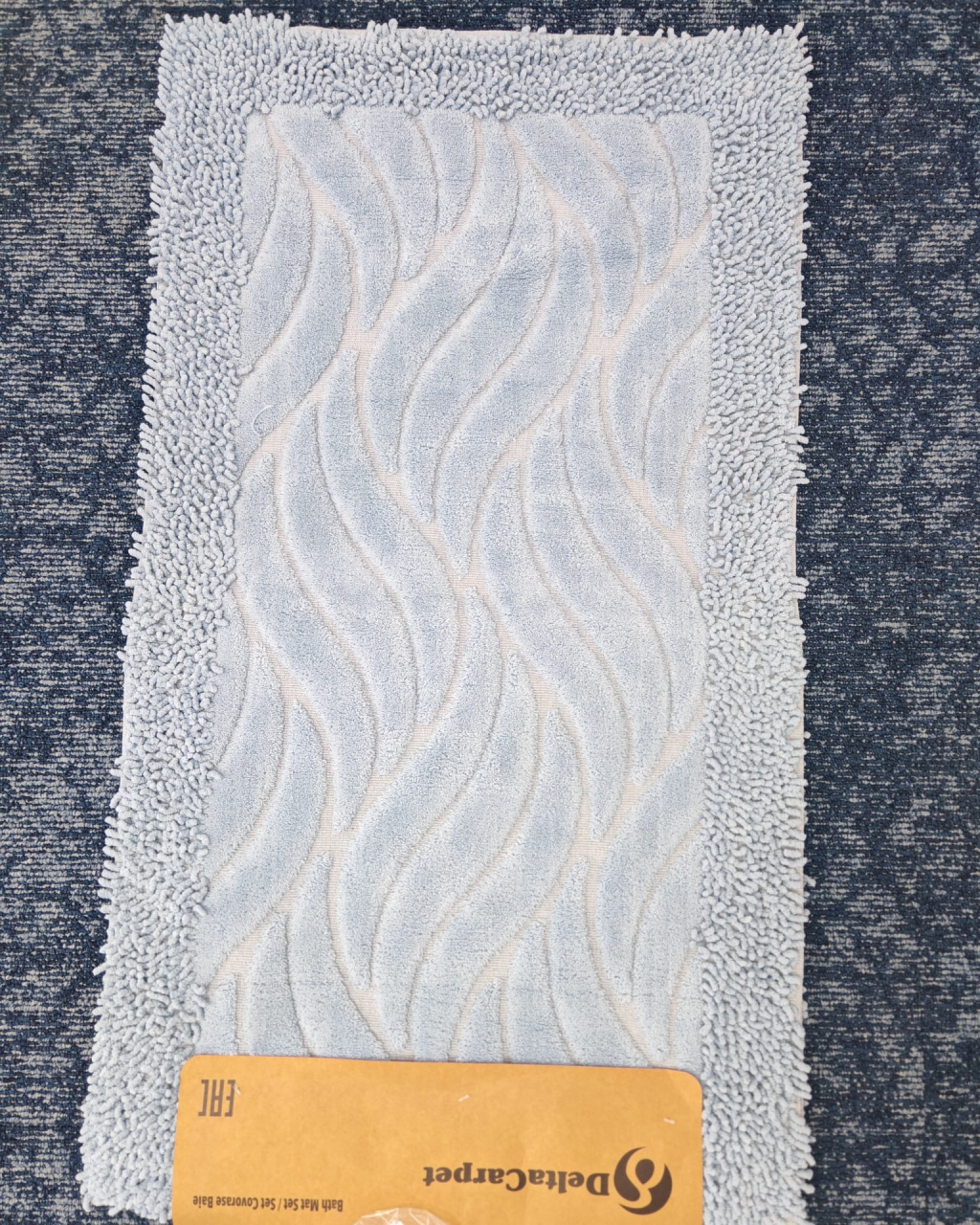 Set 2 Covorase Baie, Rombs 14 Albastru, Covor 100% Bumbac, Dimensiunea 60x100 cm [2]