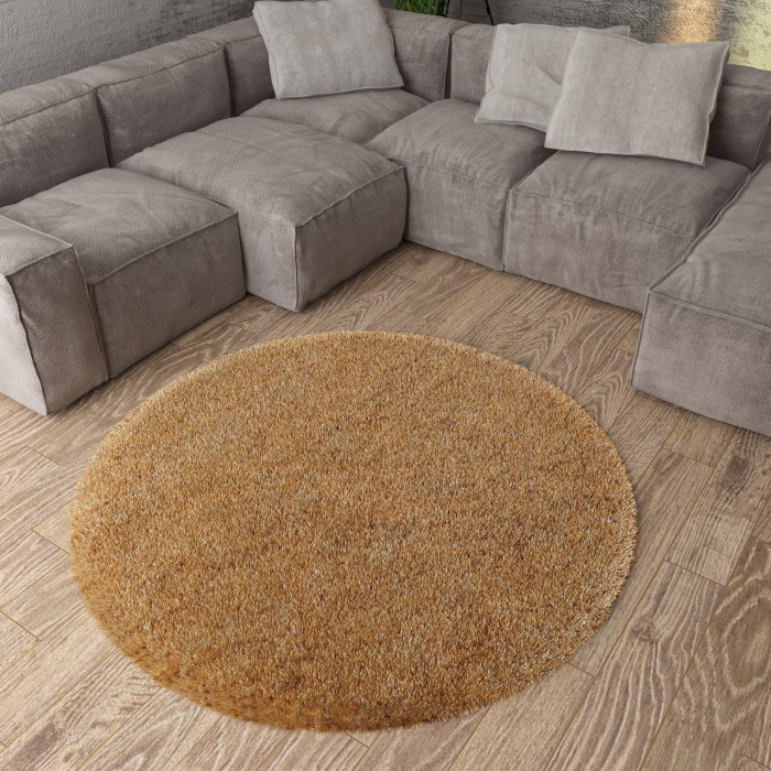 Set 5 Covoare Fantasy 12500-12, Maro Deschis, 2 buc 80x150 cm, 1 buc 200x300 cm, 2 buc rotunde 67x67 cm [6]