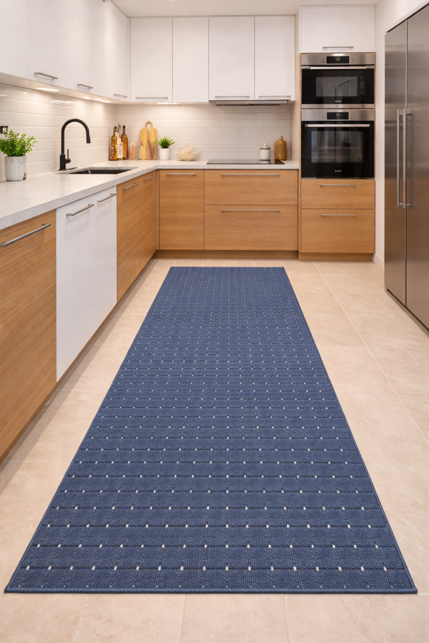 Traversa Antiderapanta, Stanford Albastru , Latime 80 cm, Diverse Lungimi [5]