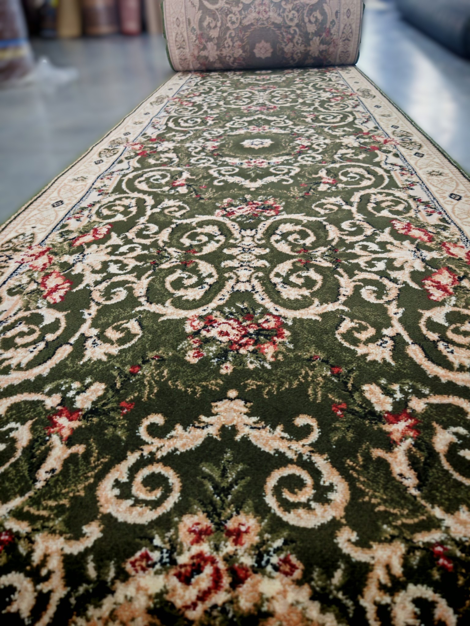 Traversa Covor, Lotos 15002, Verde, Latime 80 cm, Diverse Lungimi [2]