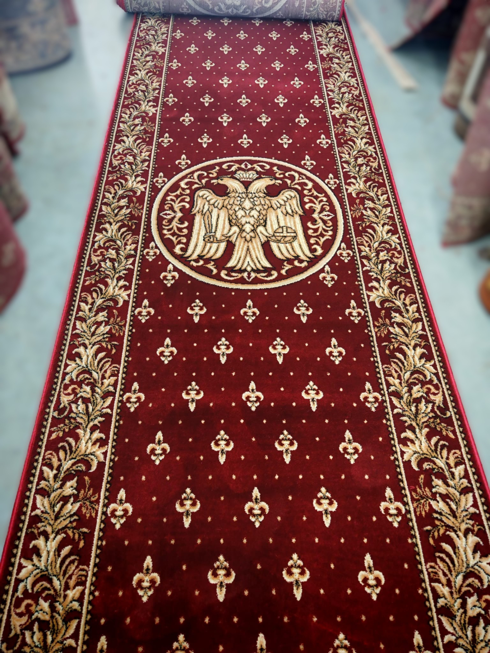 Traversa Covor, Lotos 15032, Grena, Model Bisericesc, Latime 100 cm, Diverse Lungimi, 1800 gr/mp [2]