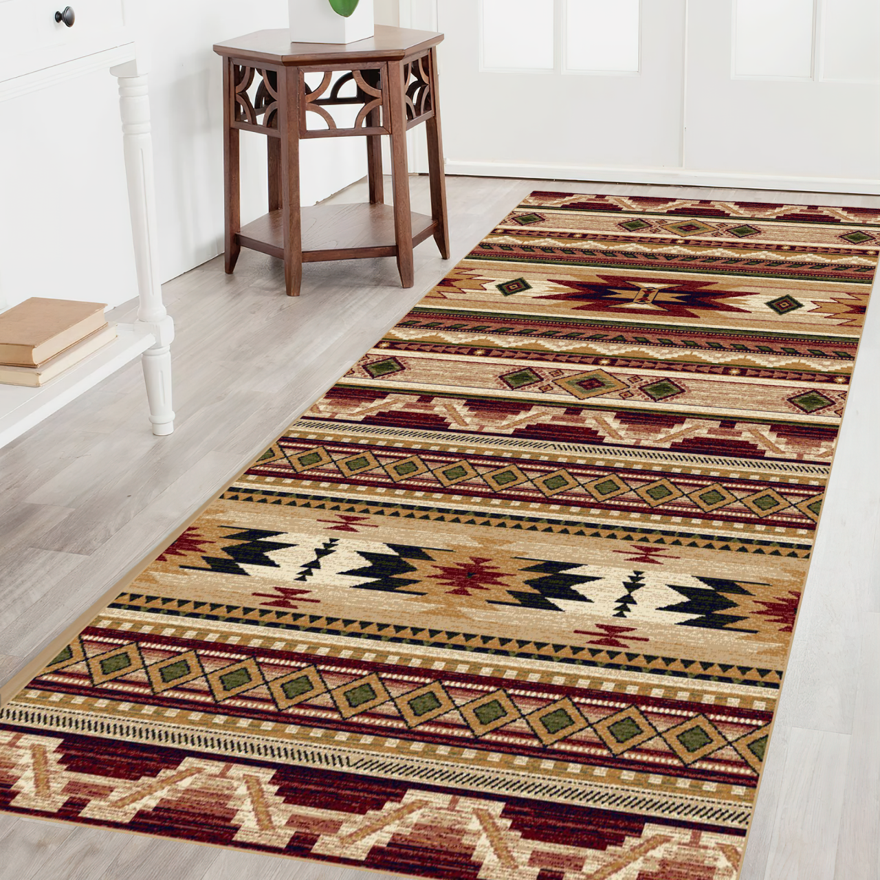 Traversa Covor, Lotos 15080, Bej/Grena, Latime 80 cm, Diverse Lungimi [2]