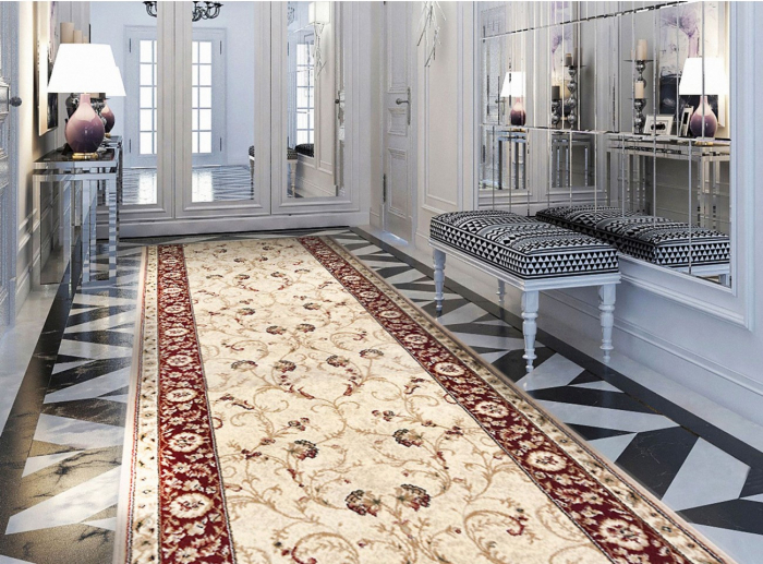 Traversa Covor, Lotos 523, Bej / Grena, Latime 60 cm, Diverse Lungimi, 1800 gr/mp [2]