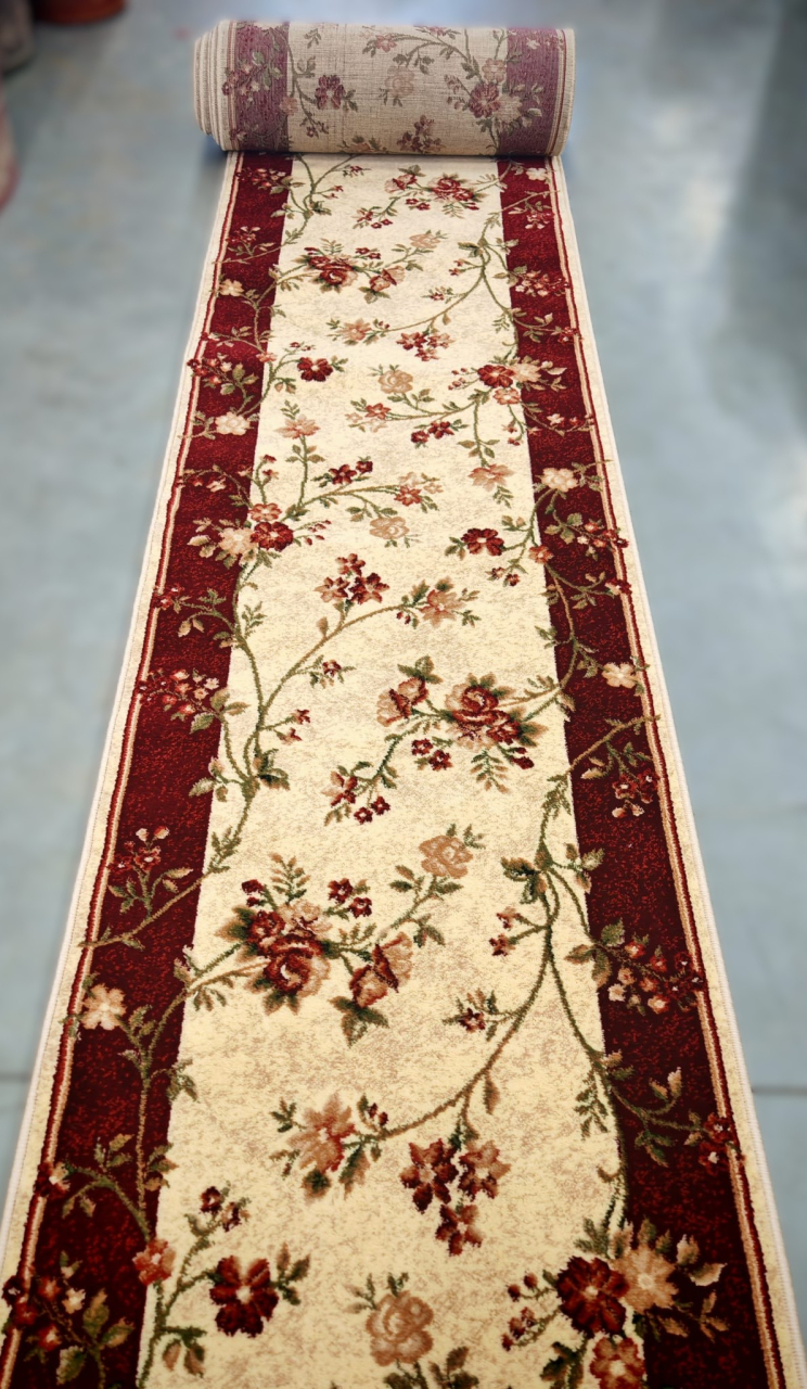 Traversa Covor, Lotos 551, Crem / Rosu, Latime 120 cm, Diverse Lungimi, 1800 gr/mp [2]