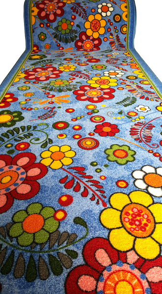 Traversa Flori, Albastru,100 x 100 cm , 820 gr/mp [2]