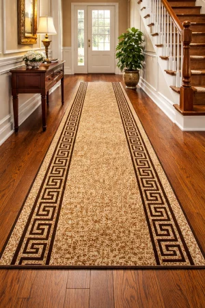 Traversa Model Print Manila ,Bej/Maro, Suport Pasla, Latime 60 cm, 820 gr/mp [3]