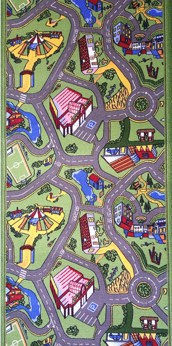 Traversa Pentru Copii, Drumulete 1129, Verde, Latime 60 cm, Diverse Lungimi [2]