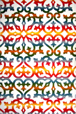 Covoare Living - Covor Modern, Kolibri Baroque 11020, Alb / Multicolor, Diverse Dimensiuni , 2200 gr/mp