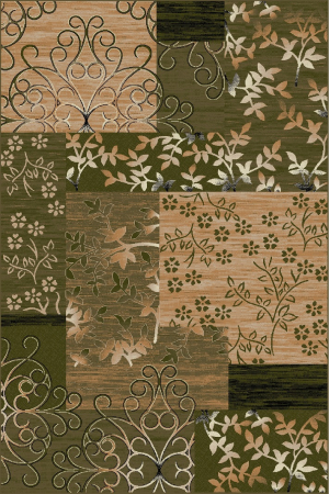 Covoare Living - Covor Modern, Lotos 1521, Verde, Diverse Dimensiuni, 1800 gr/mp