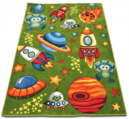 Covor Pentru Copii, Kolibri Cosmos, 11200-130, Verde, Diverse Dimensiuni, 2200 gr/mp [1]