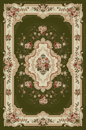 Covoare Dormitor - Covor Clasic, Lotos 570, Verde, Diverse Dimensiuni, 1800 gr/mp