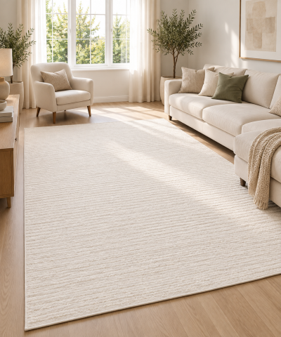 Covoare Living - Covor abstract Angel 325, Alb, Inaltime fir 20 mm