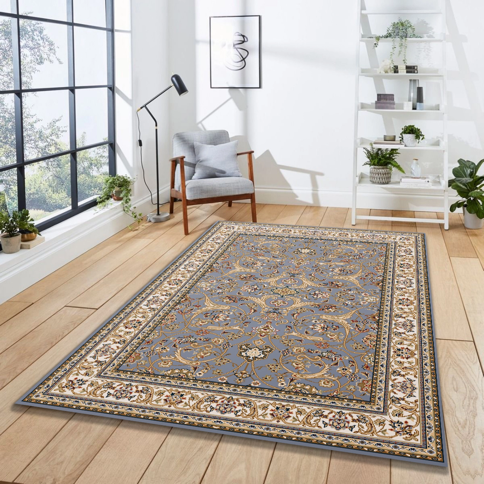 Covoare Dormitor - Covor Amina 27001, Model Persan, Albastru / Gri, 120x170 cm