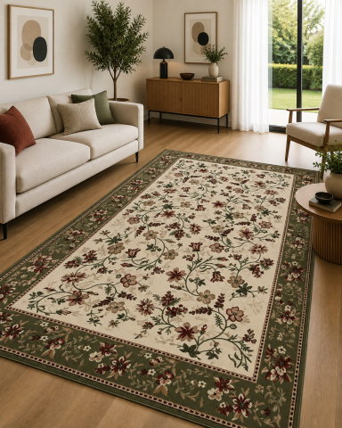 Covoare Living - Covor Clasic, Lotos 15075, Verde, Diverse Dimensiuni