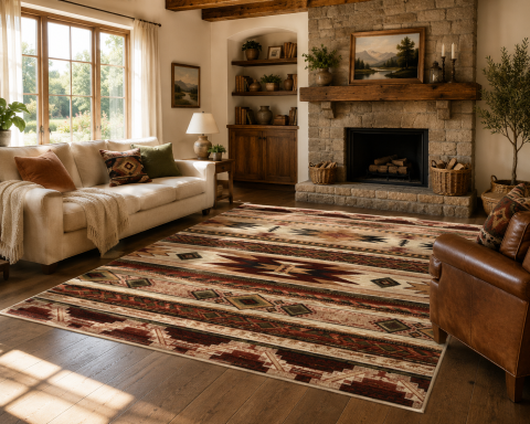 Covoare Living - Covor Clasic, Lotos 15080, Bej / Grena, Diverse Dimensiuni