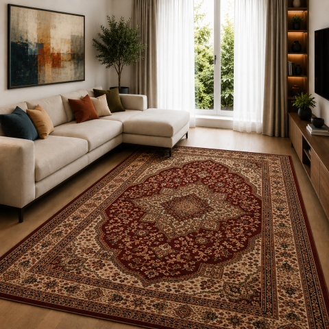 Covoare Living - Covor Clasic, Lotos 15082, Grena , Diverse Dimensiuni, 1800 gr/mp