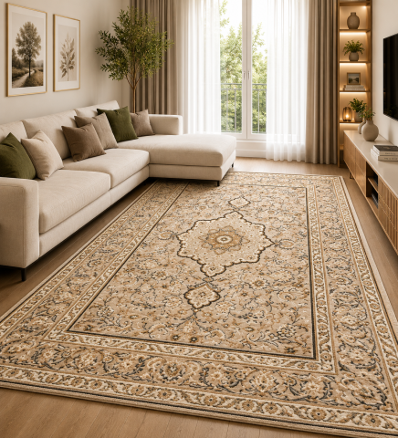 Covoare Living - Covor Clasic, Lotos 15090, Crem / Bej, Diverse Dimensiuni