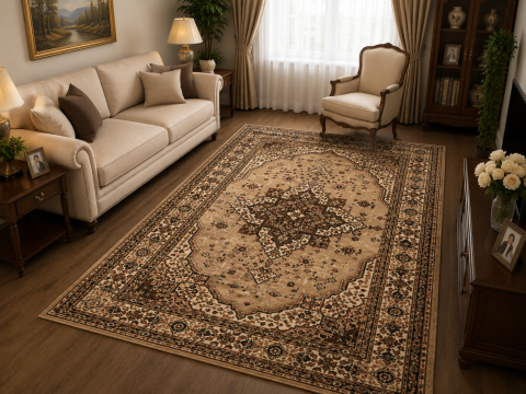 Covoare Living - Covor Clasic, Lotos 15082, Crem / Bej, Diverse Dimensiuni