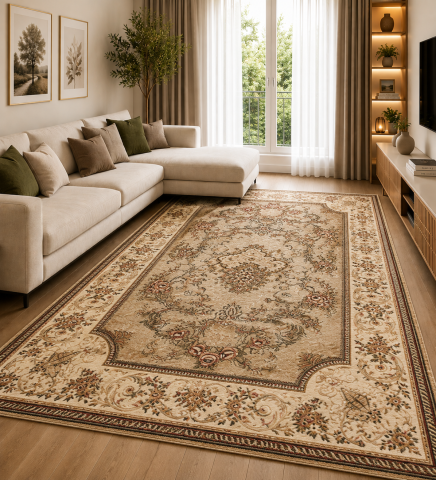 Covoare Living - Covor Clasic, Lotos 15091, Crem / Bej, Diverse Dimensiuni