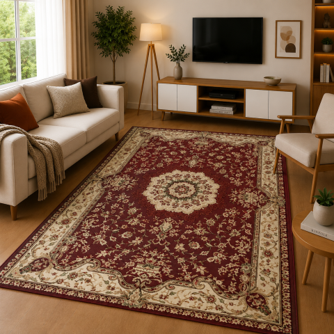 Covoare Living - Covor Clasic, Lotos 1520, Grena, Diverse Dimensiuni, 1800 gr/mp
