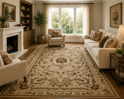 Covoare Living - Covor Clasic, Lotos 1525, Bej / Crem, Diverse Dimensiun, 1800 gr/mp