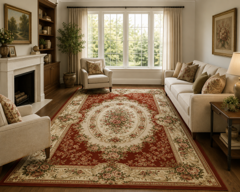 Covoare Living - Covor Clasic, Lotos 1529, Grena, Diverse Dimensiuni, 1800 gr/mp