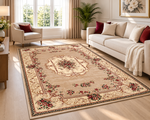Covoare Living - Covor Clasic, Lotos 507-100, Crem, Diverse Dimensiuni