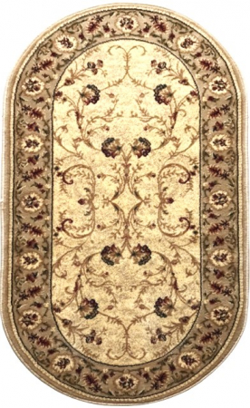 Covoare Living - Covor Clasic, Lotos 523, Crem / Bej, Oval, Diverse Dimensiuni, 1800 gr/mp