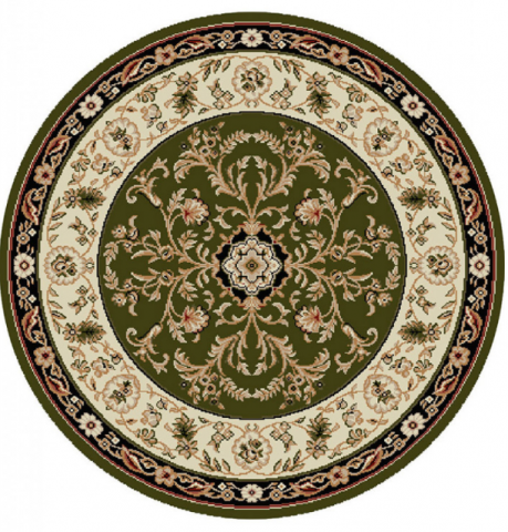 Covoare Dormitor - Covor Clasic, Lotos 523, Verde, Rotund, 1800 gr/mp