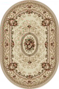 Covor Clasic, Lotos 568, Crem / Bej, Oval, Diverse Dimensiuni, 1800 gr/mp