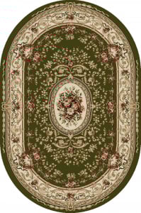 Covoare Living - Covor Clasic, Lotos 568, Verde, Oval, Diverse Dimensiuni, 1800 gr/mp