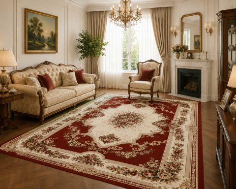 Covoare Living - Covor Clasic, Lotos 574, Grena , Diverse Dimensiuni, 1800 gr/mp
