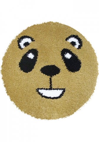 Covoare Copii - Covor Fantasy Panda, Galben, 67x67 cm, Rotund, 2550 gr/mp