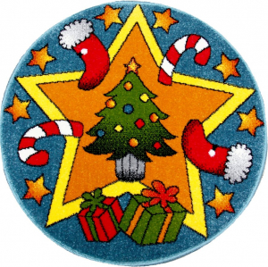 Covoare Copii - Covor Kolibri, Rotund, Craciun 11092, 67x67 cm, 2300 gr/mp