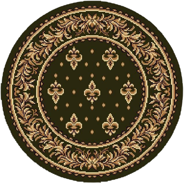 COVOARE - Covor Lotos, Model Bisericesc, 15033, Verde, Rotund, Diverse Dimensiuni, 1800 gr/mp